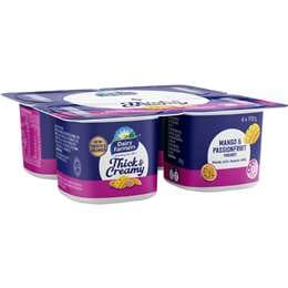 Dairy Farmers Thick & Creamy Mango & Passionfruit Yoghurt 110g x 4 pack