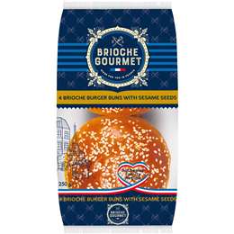 Brioche Gourmet Burger Buns With Sesame Seeds 4 pack