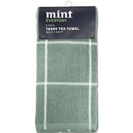 MINT Everyday Heavy Weight Tea Towel Terry Assorted 5 pack