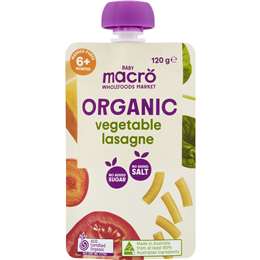 Macro Organic Baby Food Vegetable Lasagne 6m 120g
