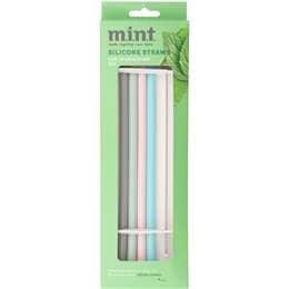 MINT Silicone Straws With Cleaning Brush 5 pack