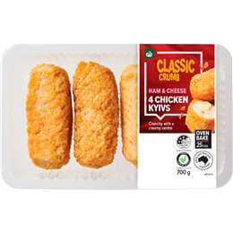 Woolworths Boneless Chicken Kyiv With Creamy Cheese & Ham Filling 700g