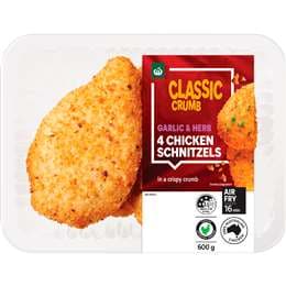 Woolworths Chicken Schnitzels Garlic & Herb 600g