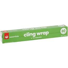 Woolworths Essentials Cling Wrap 60m each