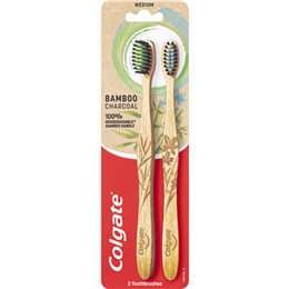Colgate Toothbrush Biodegradable Bpa Free Bamboo 2 pack