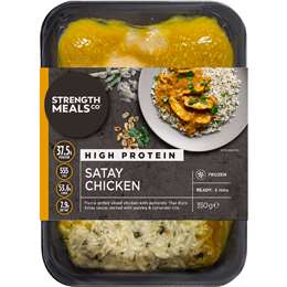 Strength Meals Co Frozen Satay Chicken High Protein 350g