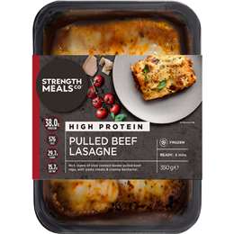 Strength Meals Co Frozen Pulled Beef Lasagne High Protein 350g