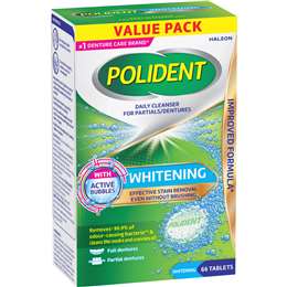 Polident Whitening Denture Cleaner For Dentures & Partials 66 pack