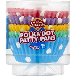 Dollar Sweets Polka Dot Mini Patty Pans Assorted 100 pack
