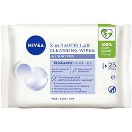 Nivea Micellar Biodegradable Face Cleansing Makeup Wipes 25 pack