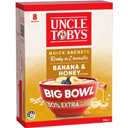 Uncle Tobys Big Bowl Oats Banana & Honey 8 pack 368g