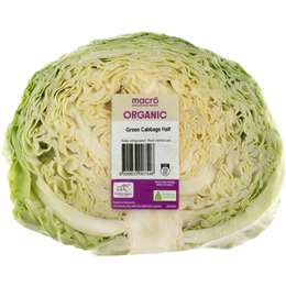 Macro Fresh Cabbage Organic Green Half each