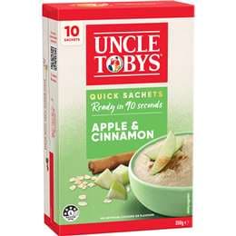 Uncle Tobys Oats Quick Sachets Apple & Cinnamon Porridge 350g