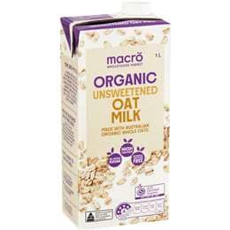 Macro Organic Oat Unsweetened Long Life Milk 1L