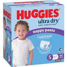 Huggies Ultra Dry Nappy Pants Boys Size 5 (12-17kg) 54 pack