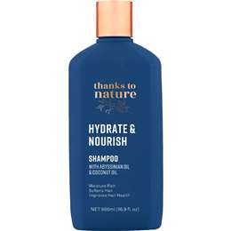 Thanks To Nature Hydrate & Nourish Shampoo With Abyssinian Oil For Dry Hair 500mL