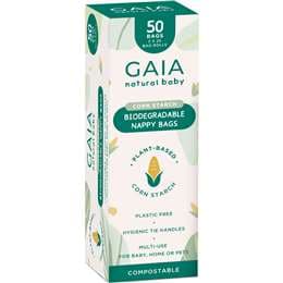 Gaia Natural Baby Biodegradable Nappy Bags 50 pack