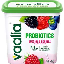 Vaalia Probiotic Yoghurt Luscious Berries 900g