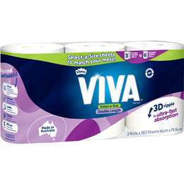 Viva Select A Size Double Length Paper Towel 3 x 180 pack