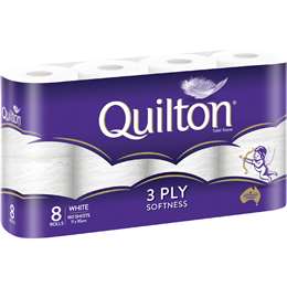 Quilton Classic 3 Ply Toilet Paper 8 pack