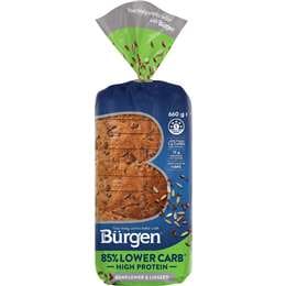 Burgen Lower Carb High Protein Sunflower & Linseed Bread 660g