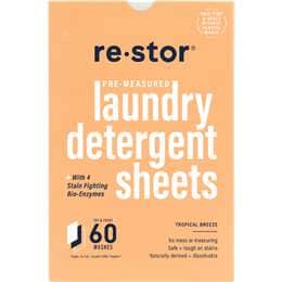 Restor Concentrated Laundry Detergent Sheets Tropical 60 pack