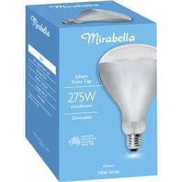 Mirabella Edison Screw 275w Dimmable Infrared Heat Lamp Each