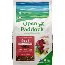 Open Paddock Beef Kibble & Air Dried Meat Dry Dog Food 6kg