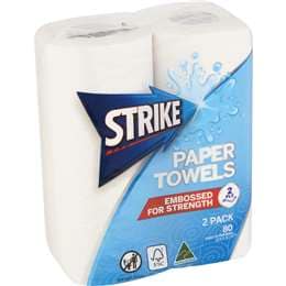 Strike 2 Ply Paper Towel 2 x 80 pack