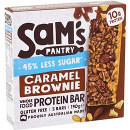 Sam's Pantry Caramel Brownie Low Sugar Protein Bars 5 pack