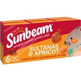 Sunbeam Sultana & Apricot & Apricot 222g 6 pack