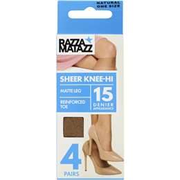 Razzamatazz Knee Hi Pairs & Spares Beige 4 pack
