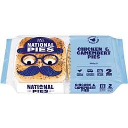 National Pies Fresh Chicken & Camembert Pies 2 pack