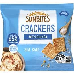 Sunbites Snack Crackers With Quinoa Sea Salt Single Pack 24g
