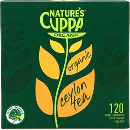 Nature's Cuppa Organic Ceylon Premium Tea Bags 120 pack
