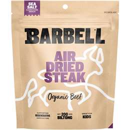 Barbell Biltong Grass Fed Beef Sea Salt 200g