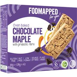 Fodmapped For You Oven Baked Chocolate Maple Bars 6 pack