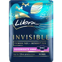 Libra Invisible Pads Goodnights With Wings 10 pack