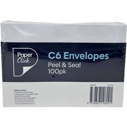 Paperclick C6 Envelopes Peel & Seal C6 100 pack