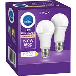 Olsent LED GLS ES 15.0W 1800Lm Warm White 2 pack