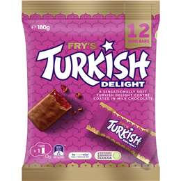Cadbury Fry's Turkish Delight Chocolate Mini Bars 180g 12 pack
