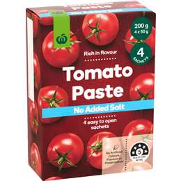 Woolworths Tomato Paste Sachets No Added Salt 4 pack