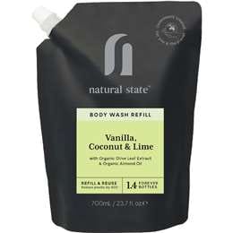 Natural State Vanilla Coconut & Lime Body Wash Refill 700mL