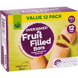 Woolworths Blueberry Oven Baked Fruit Bars 12 pack