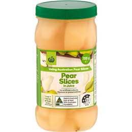 Woolworths Australian Pear Slices In Juice 700g