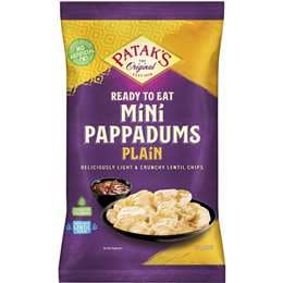 Patak's Ready To Eat Pappadums Mini Plain Original 75g