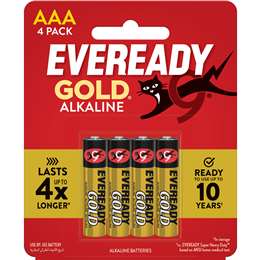 Eveready Gold AAA Alkaline Batteries 4 pack