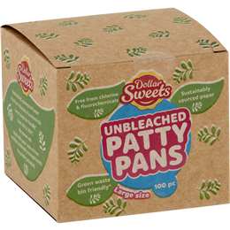 Dollar Sweets Unbleached Patty Pans Large 100 pack