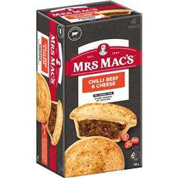 Mrs Mac's Chilli Beef & Cheese Pies 4 pack