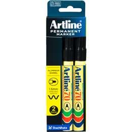 Artline Permanent Marker 70 Black 2 pack